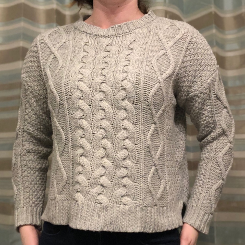 Gray knit sweater